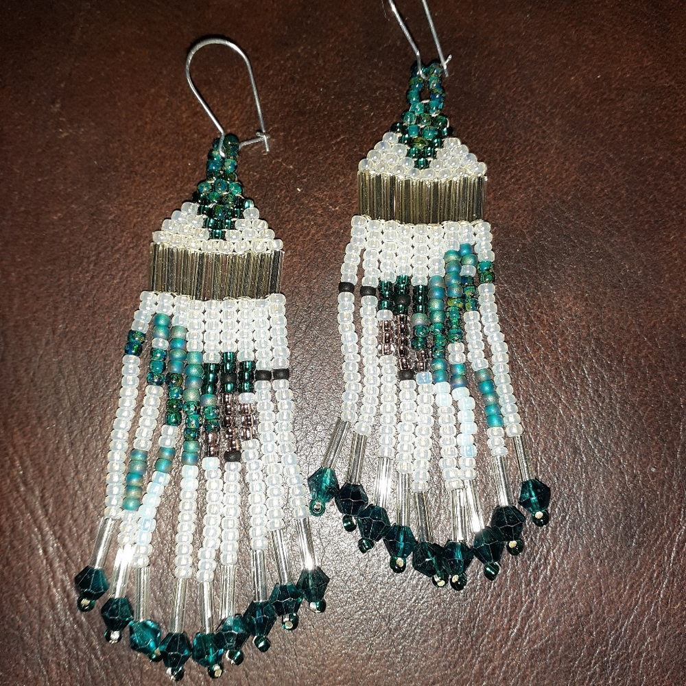 Handbeaded Hummingbird Earrings
